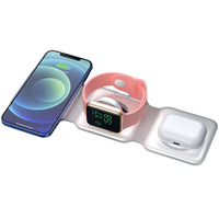 3 in 1 Foldable Wireless Charger Magnetic Fast Wireless Charging Station White