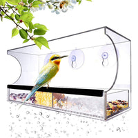 Transparent Acrylic Window Bird Feeder with Suction Cups Outdoor