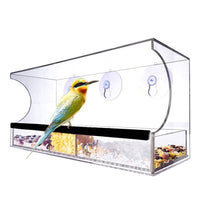 Transparent Acrylic Window Bird Feeder with Suction Cups Outdoor