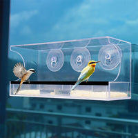 Transparent Acrylic Window Bird Feeder with Suction Cups Outdoor