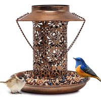 Solar Energy Bird Feeder with Solar Lantern Light Outdoor Garden Decoration