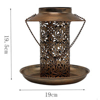 Solar Energy Bird Feeder with Solar Lantern Light Outdoor Garden Decoration