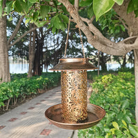 Solar Energy Bird Feeder with Solar Lantern Light Outdoor Garden Decoration