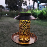 Solar Energy Bird Feeder with Solar Lantern Light Outdoor Garden Decoration