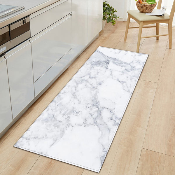 FancyGrab Marble Style Home Non-Slip Kitchen Floor Mat Bedroom Entrance Doormat Gray