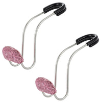 Pair of Bling Car Seat Headrest Hangers Hooks Car Purse Bag Storage Hooks Holder -Pink