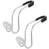 Pair of Bling Car Seat Headrest Hangers Hooks Car Purse Bag Storage Hooks Holder - White