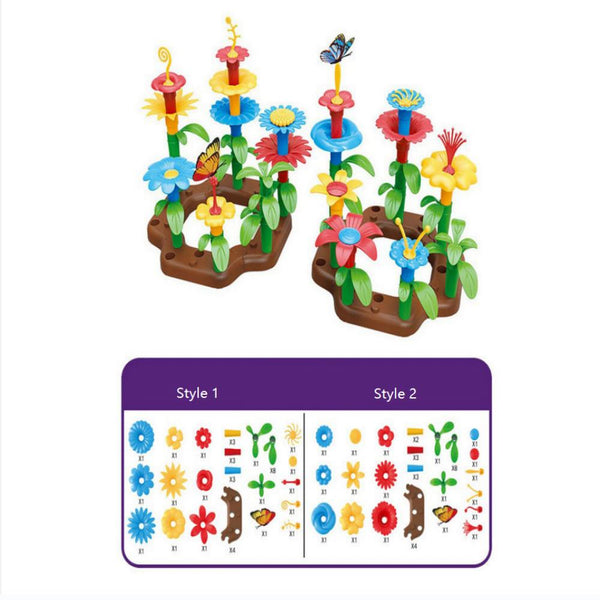 38Pcs Kids Flower Garden Building Toys Gardening Pretend Gift Random Style