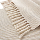 Cotton Linen Weave Table Runner with Tassels-L