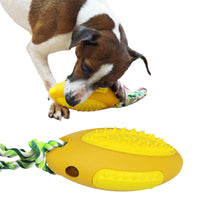 Dog Toothbrush Chew Stick Treat Balls Dispensing Dog Toys -Yellow