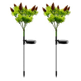 2 Pack Solar Powered Pine Cone Flowers Lights Christmas Garden Decorations