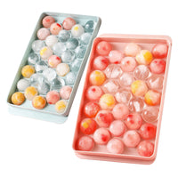 2Pcs 33 Grids Ball Maker Plastic Mold Sphere Whiskey Round Mould Large Ice Cube Trays