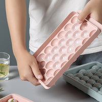 2Pcs 33 Grids Ball Maker Plastic Mold Sphere Whiskey Round Mould Large Ice Cube Trays