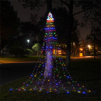 350 LED Solar Waterfall String Light Fairy Xmas Tree Hanging Decor Outdoor -Multicolour