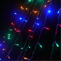 350 LED Solar Waterfall String Light Fairy Xmas Tree Hanging Decor Outdoor -Multicolour