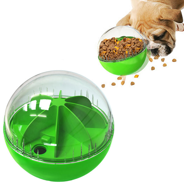 Pet Dog Squeaky Treat Balls Toys Pet Chew Feeder Toys Pet Food Dispenser-Green