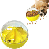 Pet Dog Squeaky Treat Balls Toys Pet Chew Feeder Toys Pet Food Dispenser-Yellow