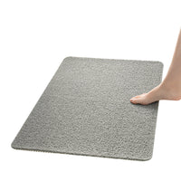 Anti-Slip Shower Loofah Bathroom Bath Mat Carpet Water Drains 40 x 60cm -Grey