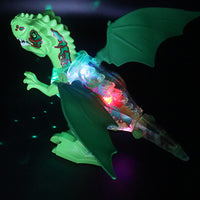 Kids Walking Spray Dinosaur Toys Electronic Dinosaur with Lighting -Green