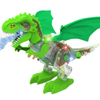 Kids Walking Spray Dinosaur Toys Electronic Dinosaur with Lighting -Green