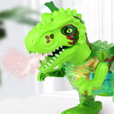 Kids Walking Spray Dinosaur Toys Electronic Dinosaur with Lighting -Green