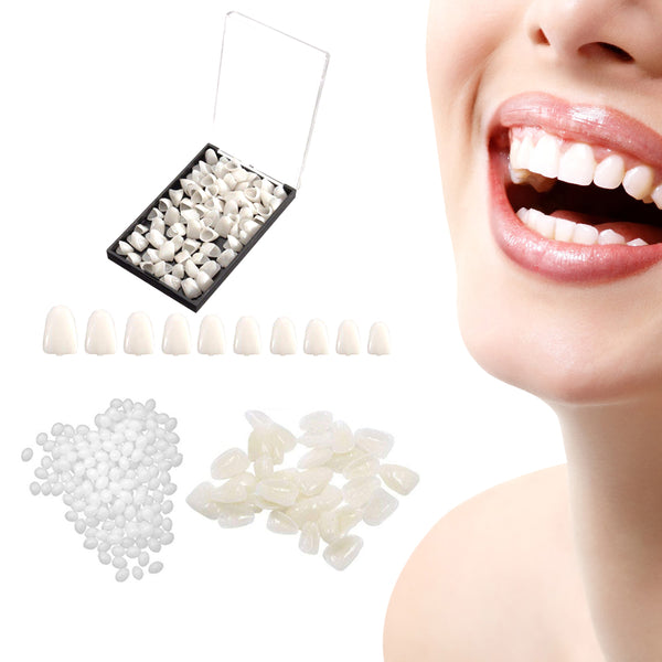 100Pcs Temporary Teeth Crown Smile Fake Teeth Veneer Teeth Repair Kit