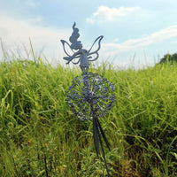 Fairies Dandelions Dance Together Outdoor Garden Statue Stainless Steel Yard Fairy Sculpture Garden Decoration -Style 2