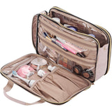 Travel Toiletry Bag Portable Makeup Organizer Stand Up Cosmetic Bag -Pink