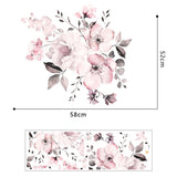 Removable Wall Stickers Watercolour Dusty Pink Flowers Leaves Home Decor