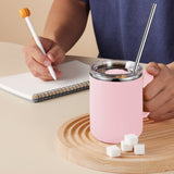 4Pcs Set 450mL Stainless Steel Mug Office Cup with Lid Milk Cup Pink