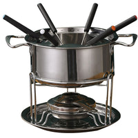 10 Pieces Stainless Steel Fondue Set for Cheese Chocolate Dipping with 6 Forks