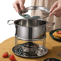 10 Pieces Stainless Steel Fondue Set for Cheese Chocolate Dipping with 6 Forks