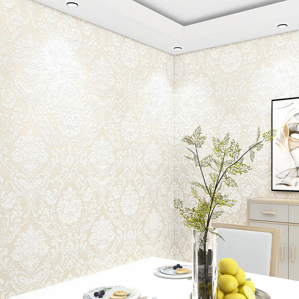 Wallpaper Self Adhesive Non-woven Wall Paper Roll Kitchen Home Decoration-Beige