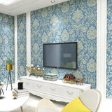 Wallpaper Self Adhesive Non-woven Wall Paper Roll Kitchen Home Decoration-Blue