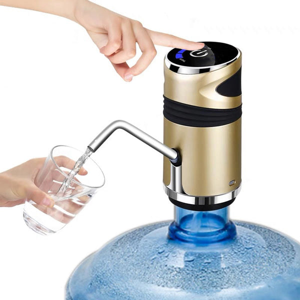 USB Rechargeable Automatic Electric Water Pump Dispenser Water Drinking Bottle-Gold