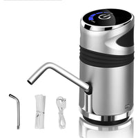 USB Rechargeable Automatic Electric Water Pump Dispenser Water Drinking Bottle-Silver