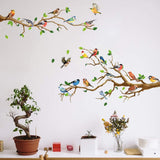 Set of 4 Self Adhesive Hummingbird Branch Wall Sticker Wallpaper DIY Art Wall Decal Home Decor