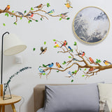 Set of 4 Self Adhesive Hummingbird Branch Wall Sticker Wallpaper DIY Art Wall Decal Home Decor