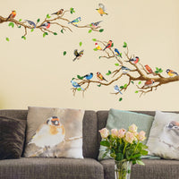 Set of 4 Self Adhesive Hummingbird Branch Wall Sticker Wallpaper DIY Art Wall Decal Home Decor