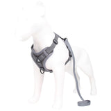 Reflective Dog Harness Lead Set No Pull Adjustable Pet Vest Leash Puppy XL-Gray