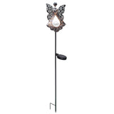 Solar Garden Stake Lights Metal Angel Solar Warm White LED Stake Light