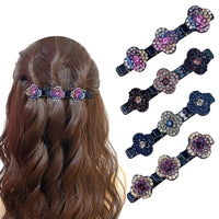 8 Pcs Sparkling Braided Hair Clips Double Bangs Hair Clips Braided Decor