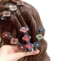 8 Pcs Sparkling Braided Hair Clips Double Bangs Hair Clips Braided Decor