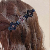 8 Pcs Sparkling Braided Hair Clips Double Bangs Hair Clips Braided Decor