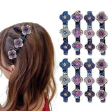 8 Pcs Sparkling Braided Hair Clips Double Bangs Hair Clips Braided Decor