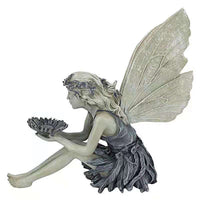 Garden Sitting Fairy Resin Statue Bird Feeder Angel Fairy Statue Figurine Yard Decoration