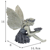 Garden Sitting Fairy Resin Statue Bird Feeder Angel Fairy Statue Figurine Yard Decoration