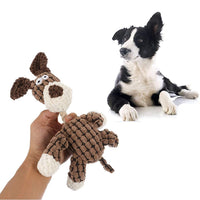 Squeaky Dog Toys Puppy Pet Chew Squeaker Plush Toy Teething Toy-Coffee