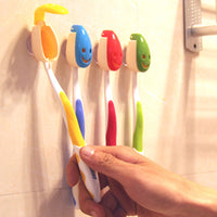 8 PCS Smile Face Toothbrush Cover Holder with Suction Cup