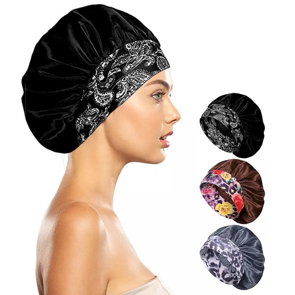 3Pcs Women Head Scarf Hair Wrap Cap Hat Headband Sleeping Bonnet-Style 2